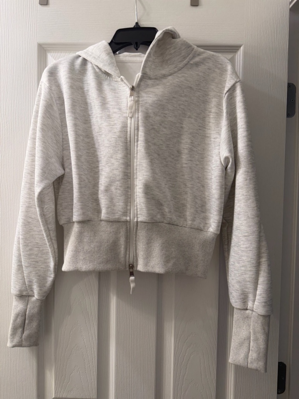 Light Gray Zip-Up Hoodie and Sweatpants set - Soft Heathered Sweatshirt